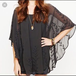Free People Embellished Cape Dress